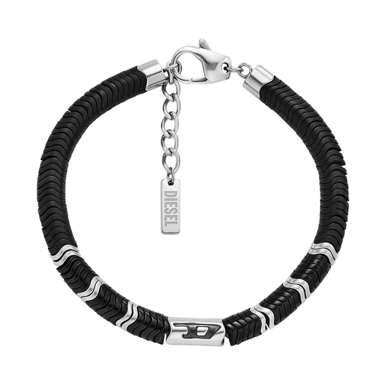 Diesel D Logo Silver Coloured Bracelet DX1574931