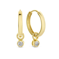 Isabel Bernard De La Paix Inaya 14 Carat Golden Hoop Earrings | diamond 0.02 ct | IBD360022