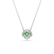 Swarovski Una Sparkling DC Halskette in Silberoptik mit grünem Kristall 5757785