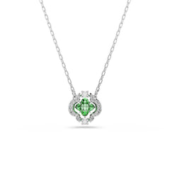 Swarovski Una Sparkling Dc Silver-Tone Necklace with Green Crystal 5757785