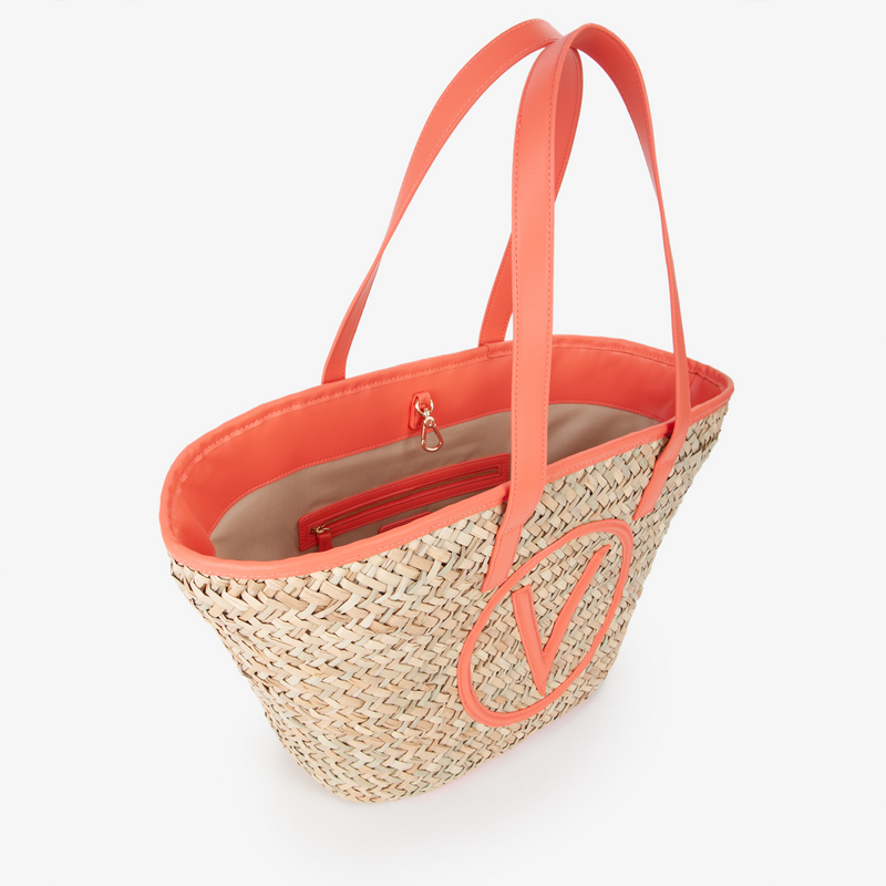 Valentino Bags Samuela Beige & Orange Shopper VBG90O01NATUR/CORAL-zoom-