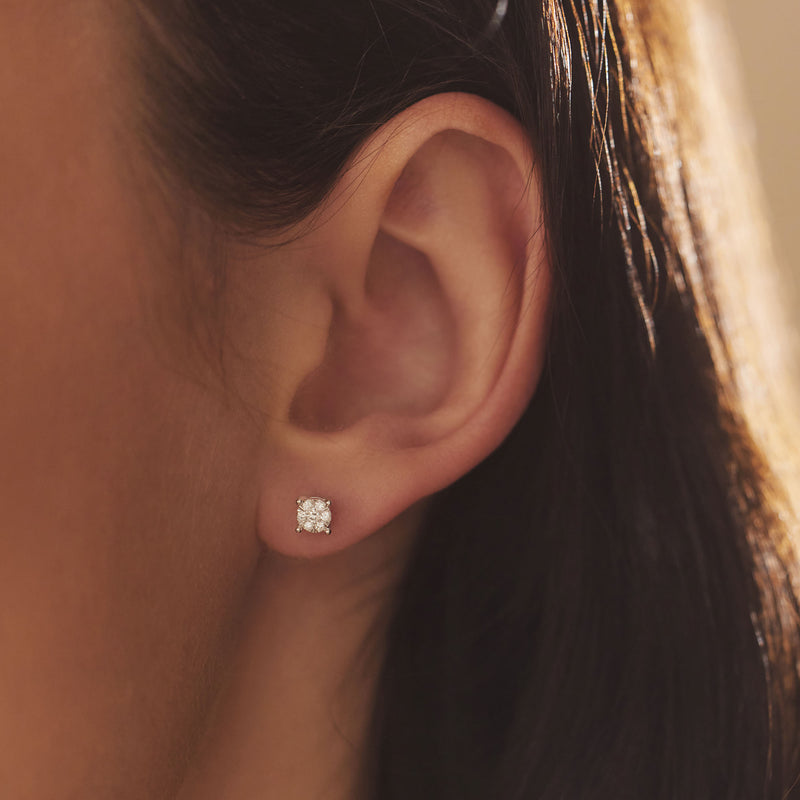 Isabel Bernard De la Paix Hanaé 14 Karat | Weißgold Ohrstecker | Diamant 0.16 Karat | IBD360016-zoom-