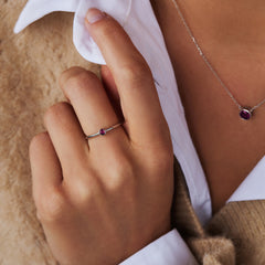 Violet Hamden Venus Zilveren Ring Met Geboortesteen VH330007JUL-56