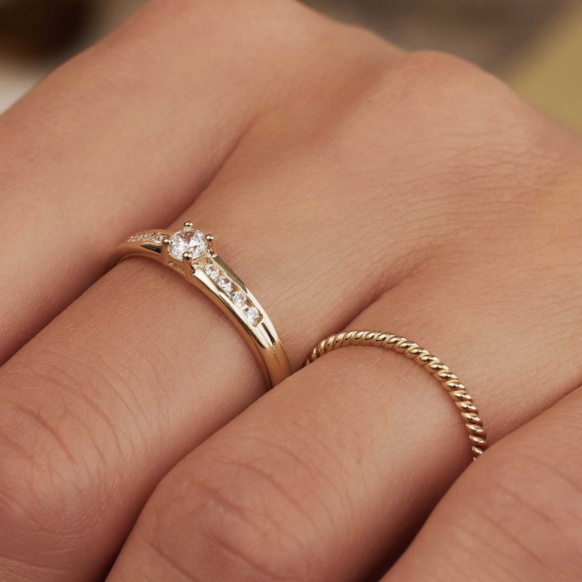 Isabel Bernard Rivoli Selene 14 karaat gouden ring IB330016-50 (Maat: 50)