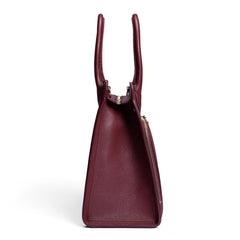 Isabel Bernard Honoré Nadine bordeaux red calfskin leather handbag with 13 inch laptop compartment IB25110-052-13