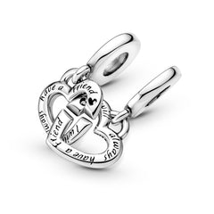 Pandora People Linked Sister Hearts Split Charm 799538C01