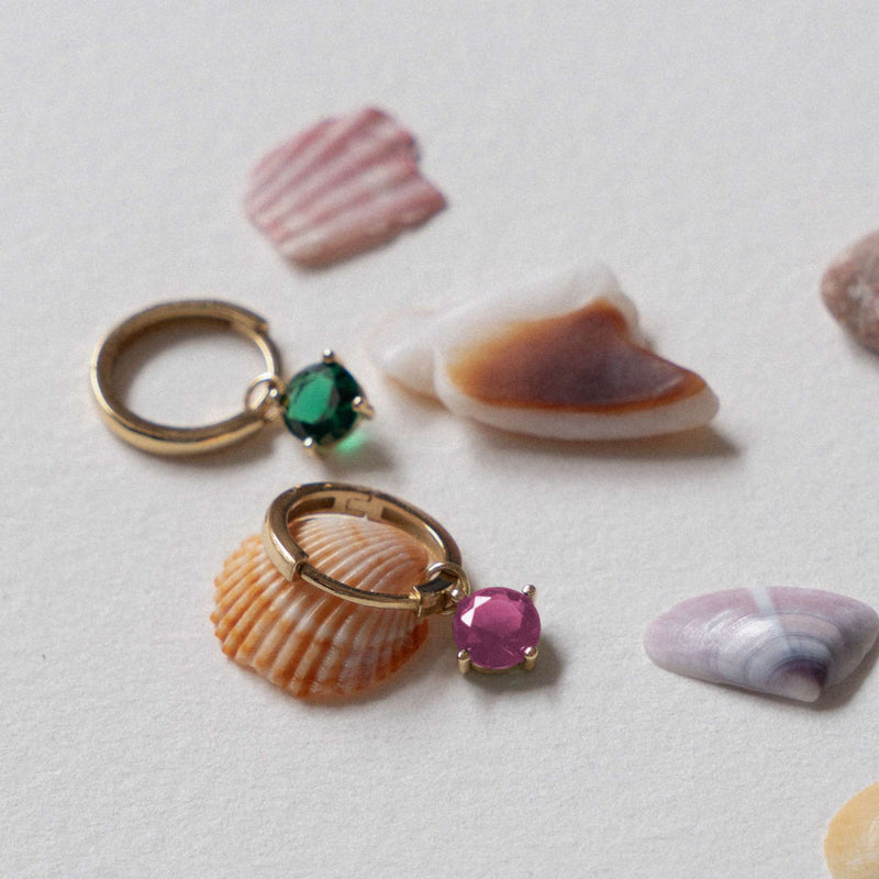 Violet Hamden Venus 925 Sterling Zilveren Goudkleurige Creolen Met Geboortesteen VH360017-SEP-zoom-