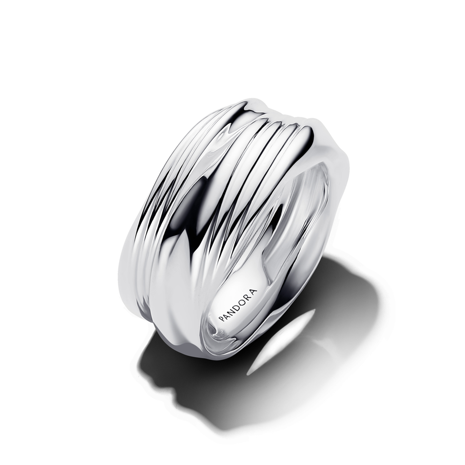Pandora Essence 925 Sterling Silver Twisted Double Ring 193890C00-54