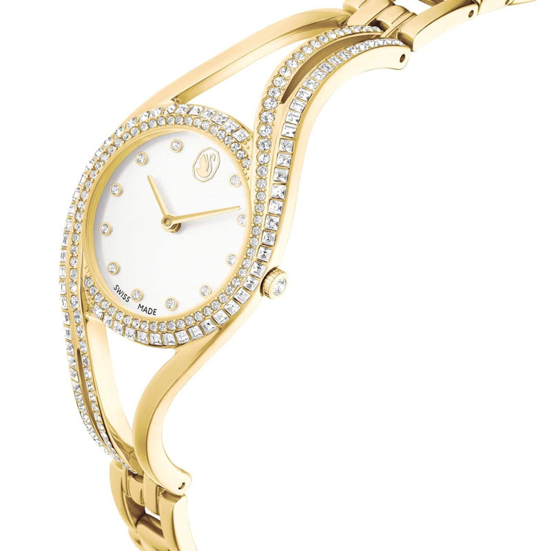 Swarovski Hyperbola Goldfarbene Uhr mit weißem Zifferblatt 5754534-zoom-
