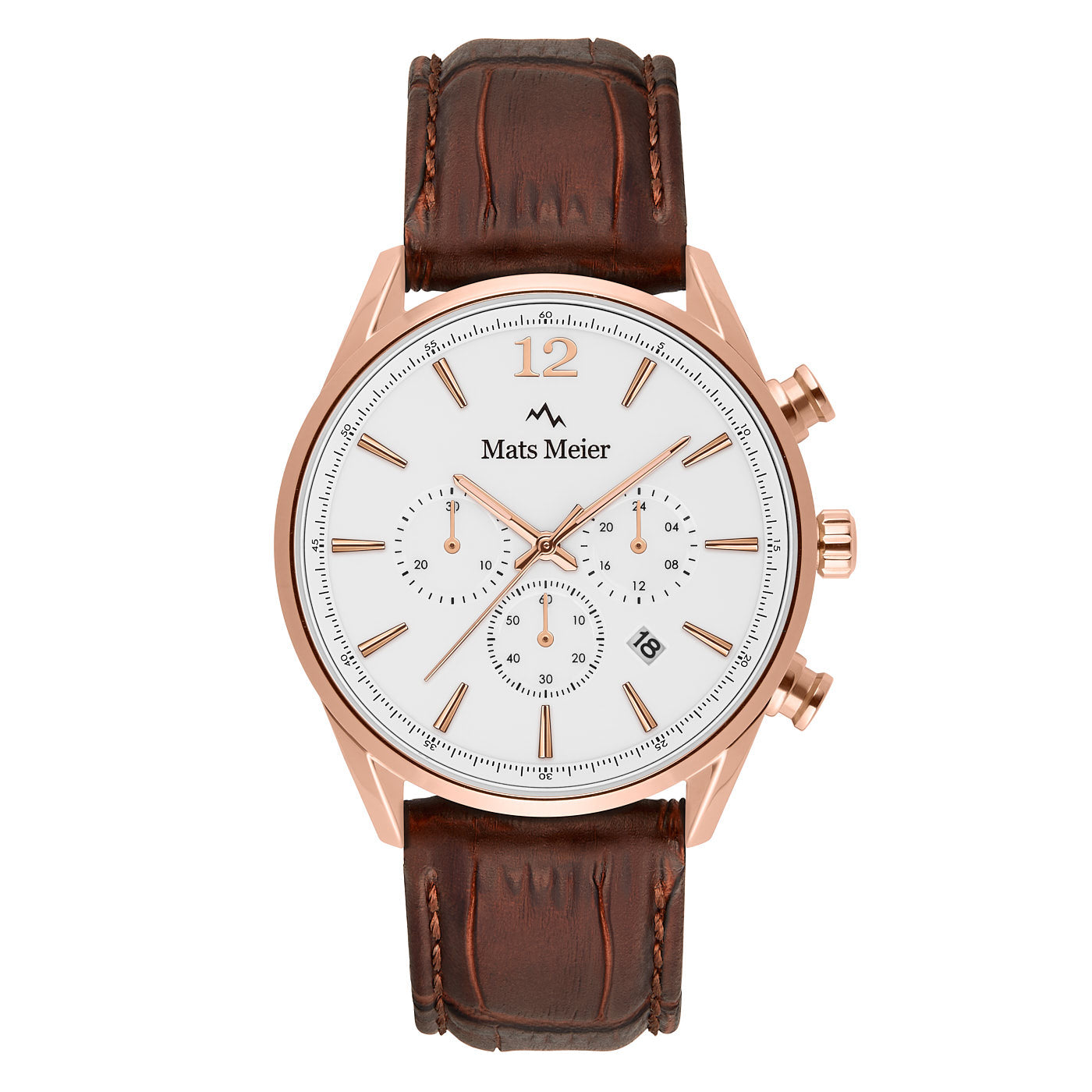 Mats Meier Grand Cornier Chrono White/Rosegold coloured/Brown Watch MM00107