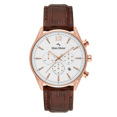 Mats Meier Grand Cornier Chrono White/Rosegold coloured/Brown Watch MM00107