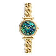 Fossil Carlie Damenuhr Aus Gold Und Schwarzen Perlen ES5416