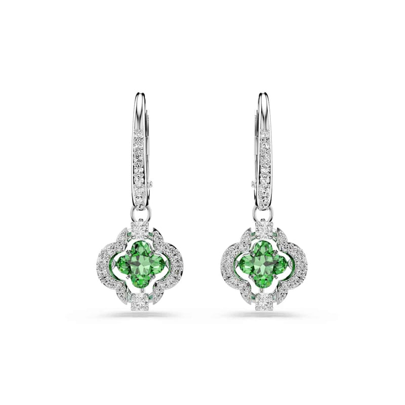 Swarovski Una Sparkling DC Ohrhänger in Silberoptik mit grünem Kristall 5758001-zoom-