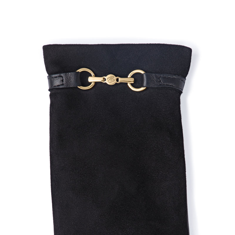 Isabel Bernard Honoré Marcelia schwarze Wildlederhandschuhe aus Ziegenleder IB67001-101-7.5-zoom-