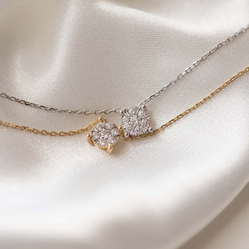 Isabel Bernard De la Paix Hanaé 14 Karat | Weißgold Halskette | Diamant 0.14 Karat | IBD350010-zoom-