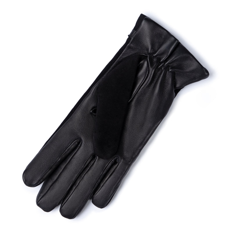 Isabel Bernard Honoré Marcelia schwarze Wildlederhandschuhe aus Ziegenleder IB67001-101-7.5-zoom-
