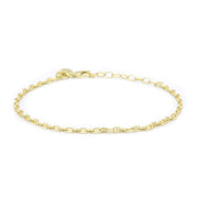 Karma 925 Sterling Silber Goldfarbene Chain Armband 94128GP (Länge: 16.50 - 19.00 cm)