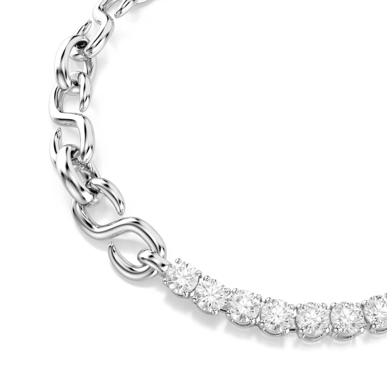 Swarovski Matrix Tennis Silver-Tone Chain Bracelet 5753926