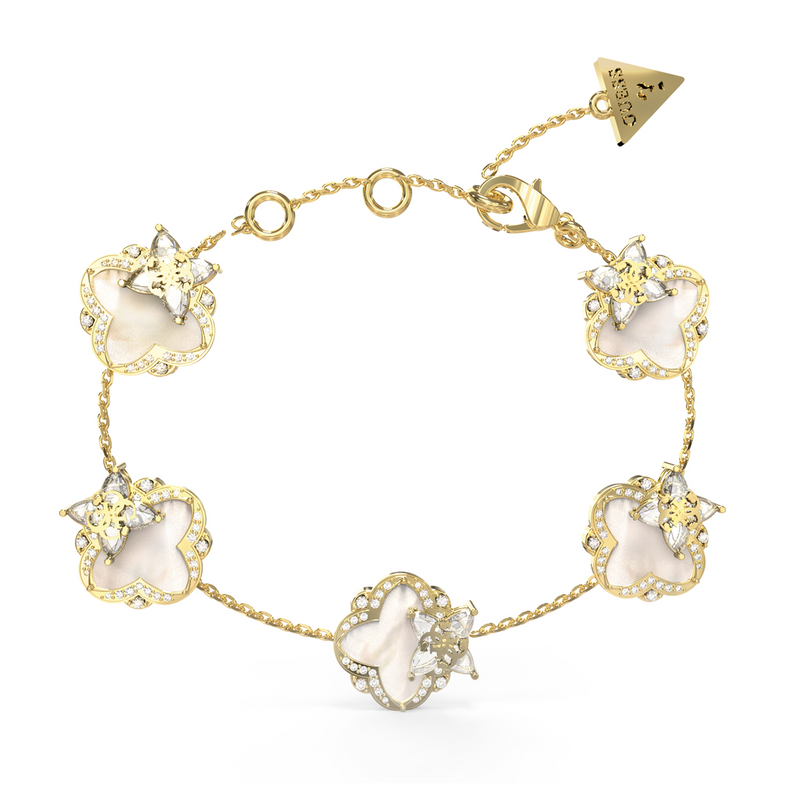 Guess Wild Flower Gold and Pearl Bracelet JUBB05582JWYGS-zoom-