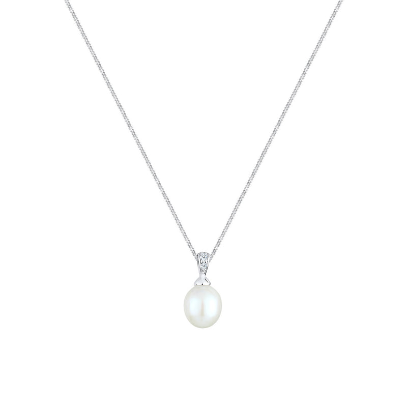 Elli 925 Sterling Silver Pearl Necklace with Diamond (0.04 ct) 2004-BF-0007551-001-zoom-