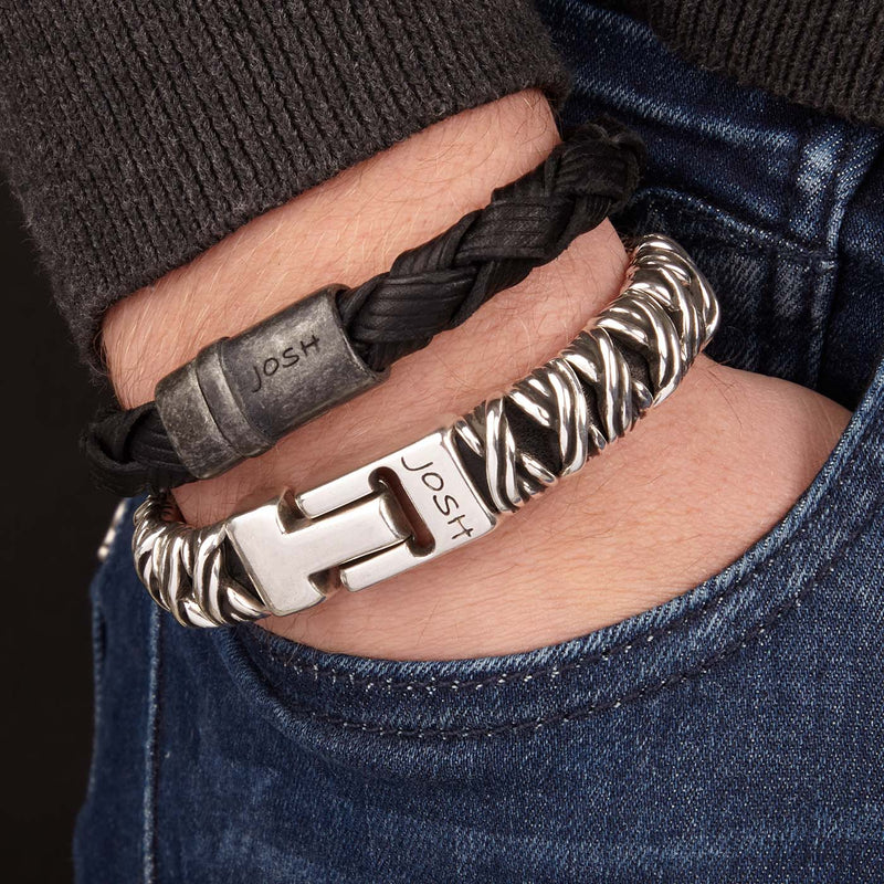 Josh herren Armband Silber 03441-BRA-L-zoom-