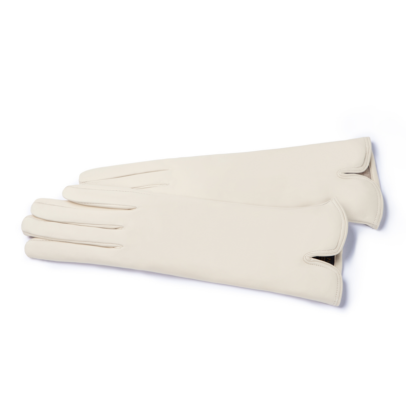 Isabel Bernard Honoré Sylvie cremefarbene Lederhandschuhe aus Ziegenleder IB67004-372-7-zoom-