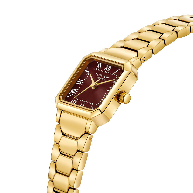 Parte di Me Orologio Square ladies watch gold coloured and dark brown PDM09031-zoom-