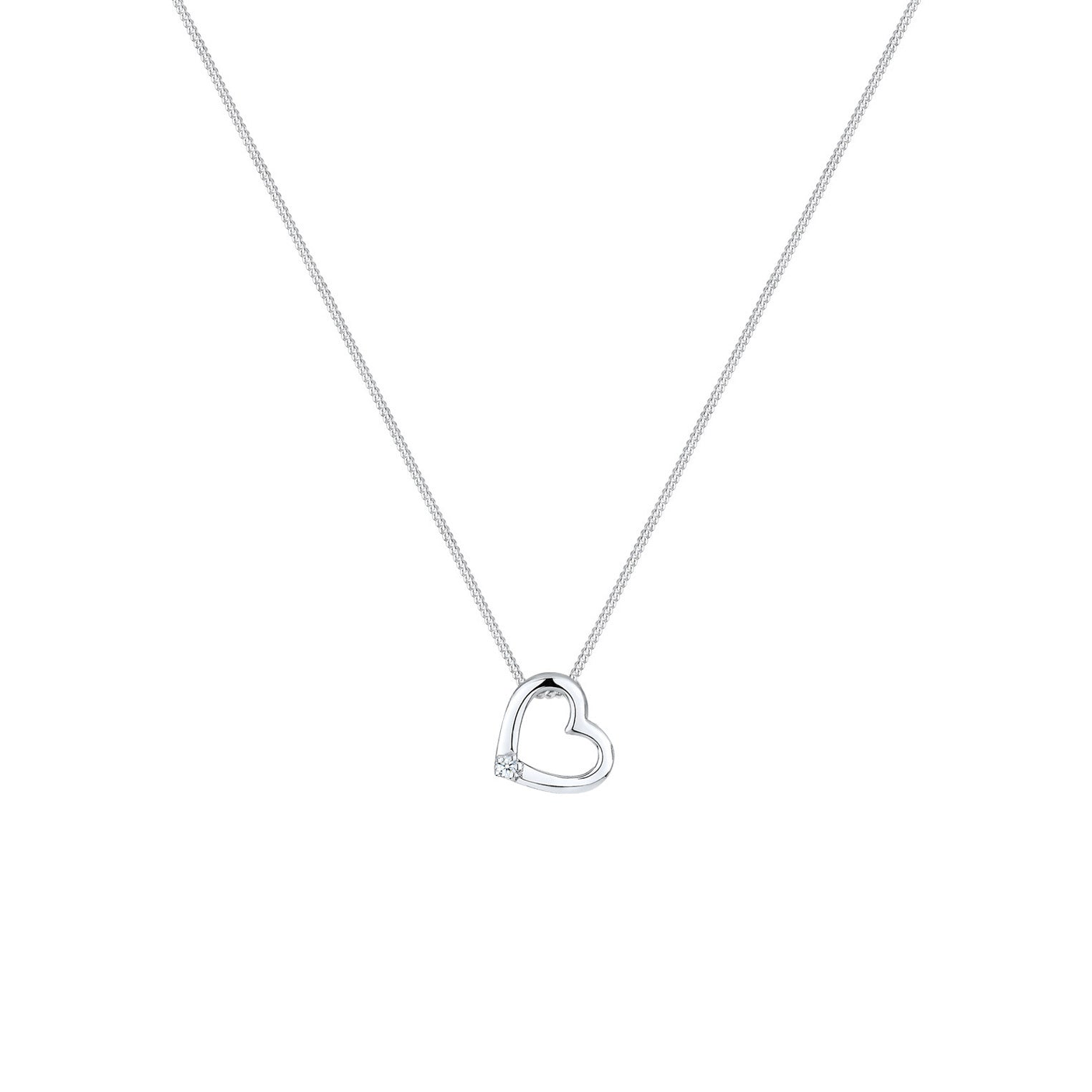Elli 925 Sterling Silver Necklace with Diamond (0.015 ct) 2004-BF-0007687-001