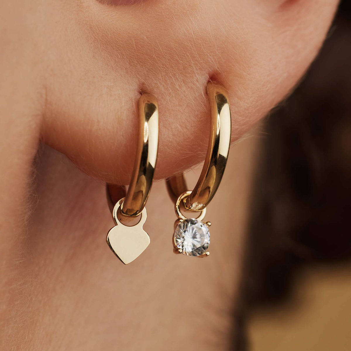 Isabel Bernard Belleville Amore 14 Carat Golden Hoop Earrings IB360155