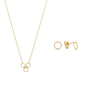 Isabel Bernard Cadeau d'Isabel 14 Karat Gold Halskette und Ohrringe Geschenkset mit Ringen IB90180