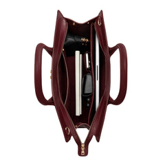 Isabel Bernard Honoré Nadine Bordeaux Calfskin Leather Handbag IB25080