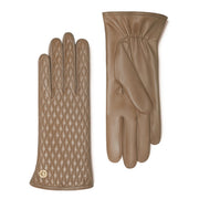 Isabel Bernard Honoré Rosette Taupe Ziegenfell Leder Handschuhe IB67002-378-7