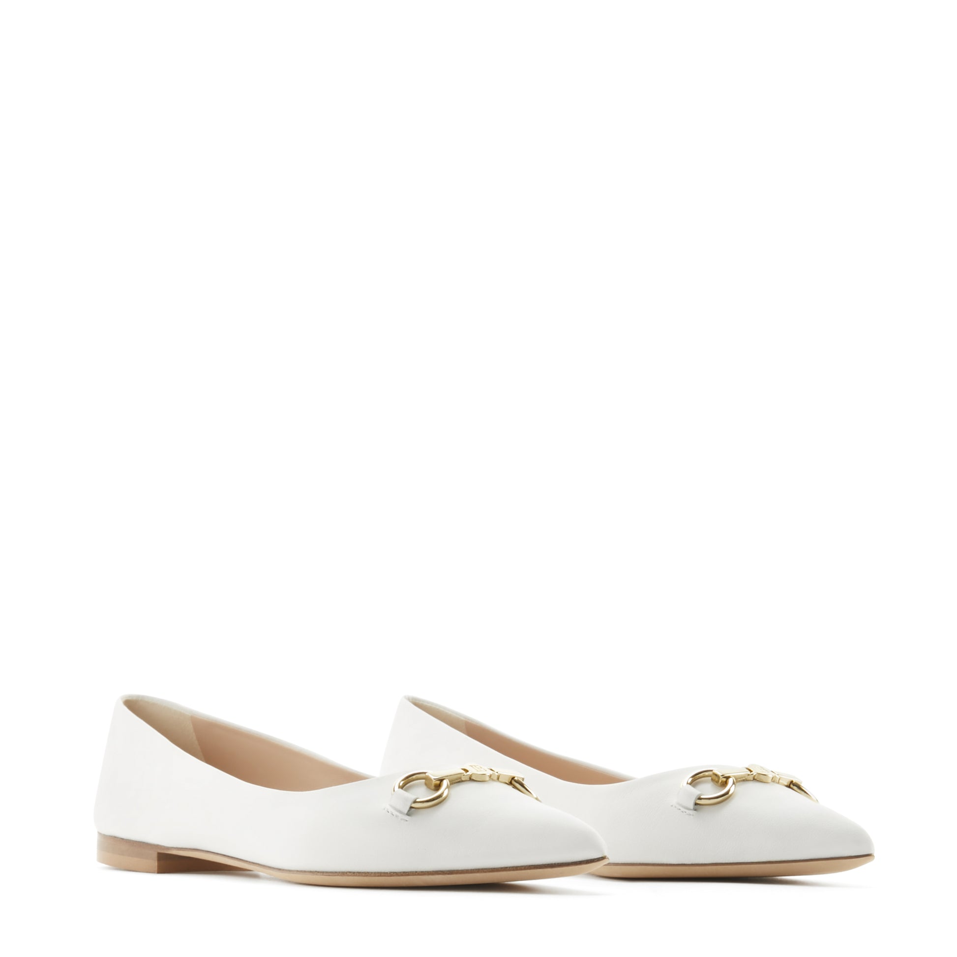Isabel Bernard Vendôme Elita White Leather Bellerinas made of Calfskin IB51002-00-42