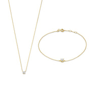 Isabel Bernard Cadeau d'Isabel 14 Karat | Gold Halskette und Armband Geschenksets IB90029