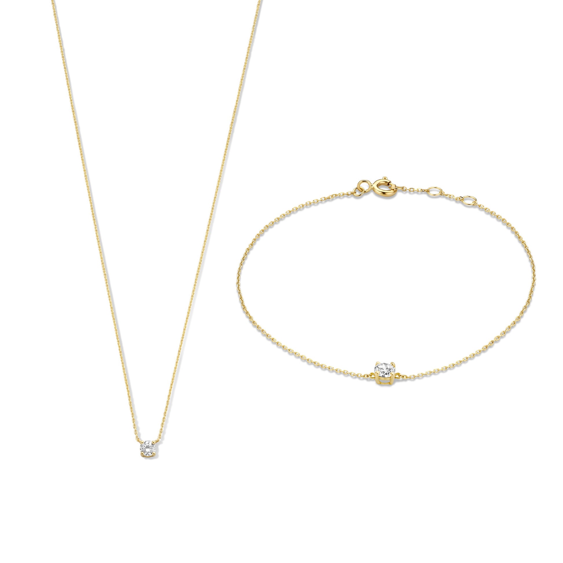 Isabel Bernard Cadeau d'Isabel 14 Carat Golden Necklace and Bracelet giftset IB90029