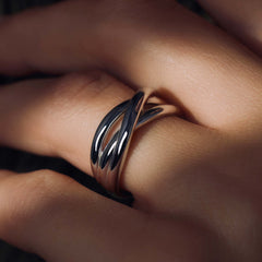 Parte Di Me Bibbiena Poppi Casentino 925 Sterling Silver Trinity Ring PDM33067-50