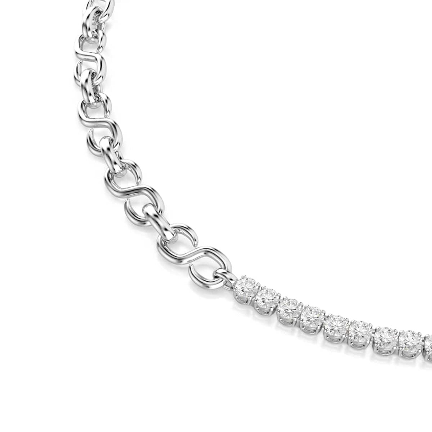 Swarovski Matrix Tennis Silver-Tone Necklace 5747732