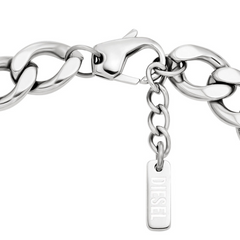 Diesel D Logo Stainless Steel Unisex Bracelet DX1663040