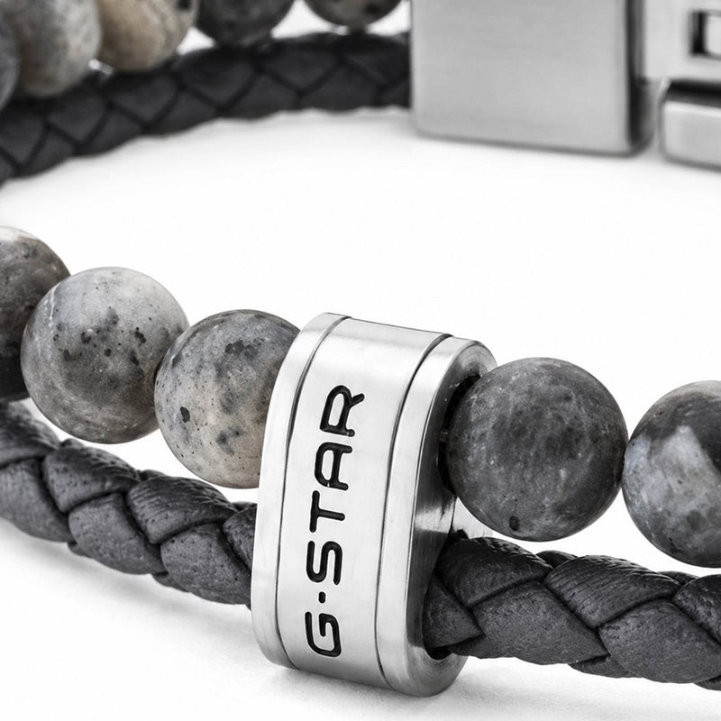 G-STAR Tether02R Graues Geflochtenes Lederarmband GSJ.110.04-zoom-