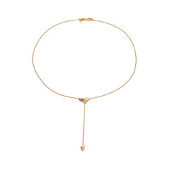 Elli 925 Sterling Silver Y Chain Necklace Gold plated with Topaz 2004-BF-0008126-001