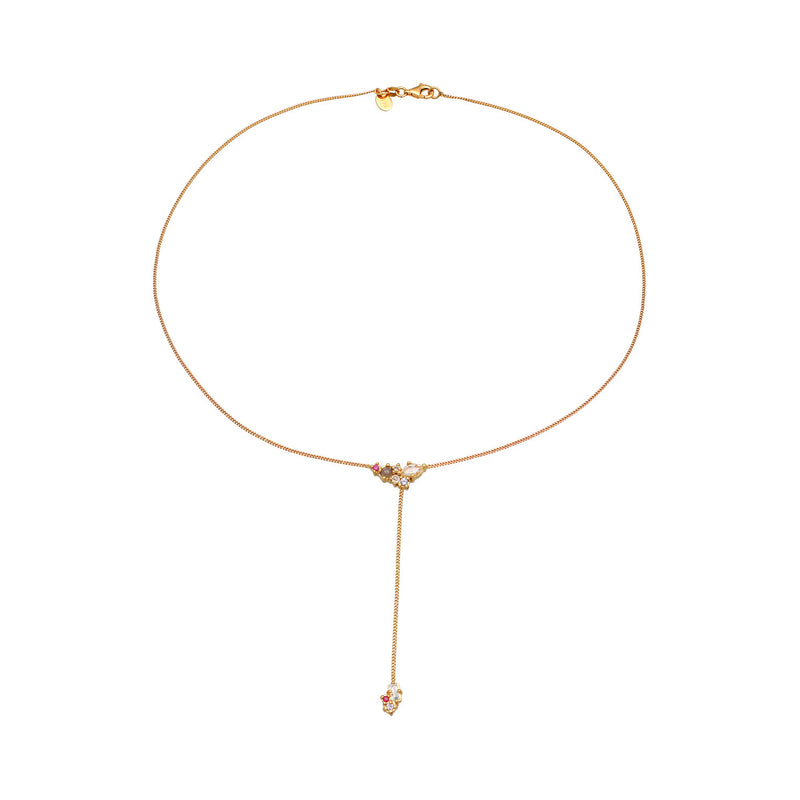 Elli 925 Sterling Silver Y Chain Necklace Gold plated with Topaz 2004-BF-0008126-001-zoom-