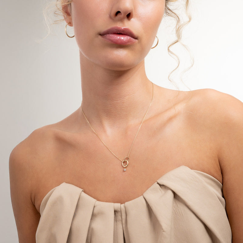 Isabel Bernard Le Marais Quadrat Zirkonia 14 Karat Gold Anhänger IB350061-zoom-