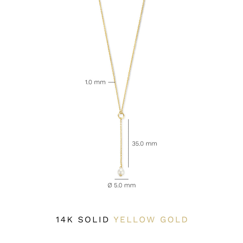 Isabel Bernard Cadeau d'Isabel 14 Karat Gold Halskette und Ohrstecker Geschenkset mit Süßwasserperlen IB90182-zoom-