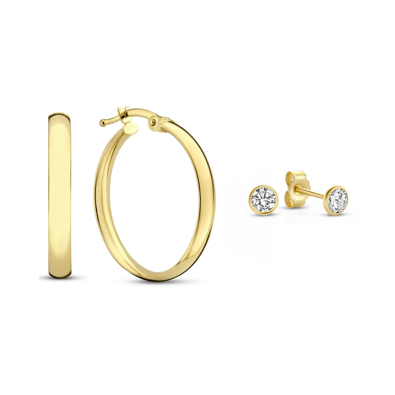 Isabel Bernard Cadeau d´Isabel 14 Karat | Gold Ohrringe Set IB90121-zoom-