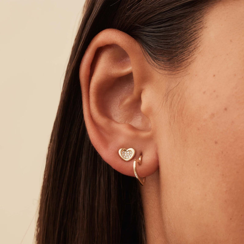 Beloro Jewels Regalo d'Amore 9 Karat Gold Ohrringe-Set mit Herz BO90051-zoom-