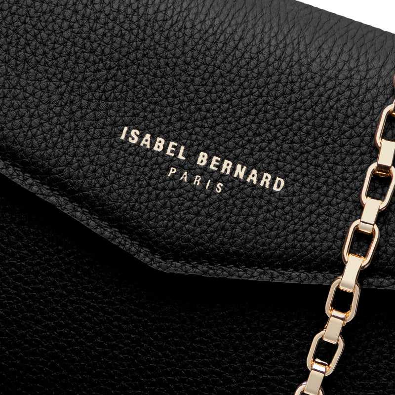 Isabel Bernard Honoré Lina Schwarze Clutch Mit Abnehmbarer Schulterkette IB21135-001-zoom-
