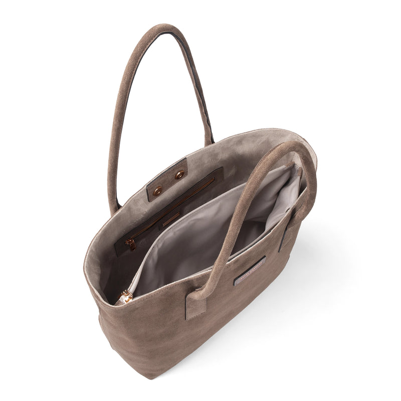 Isabel Bernard Honoré Elin Taupe Wildleder Schultertasche IB25111-178-zoom-