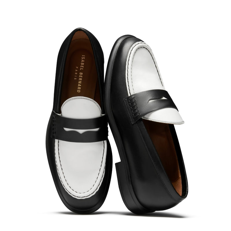 Vendôme Blandine Schwarz und Weiß Kalbsleder Loafers IB51015-10176-37-zoom-