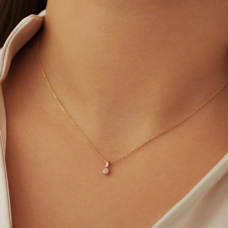 Isabel Bernard De La Paix Inaya 14 Karat | Gold Halskette | Diamant 0.01 Karat | IBD350021-zoom-