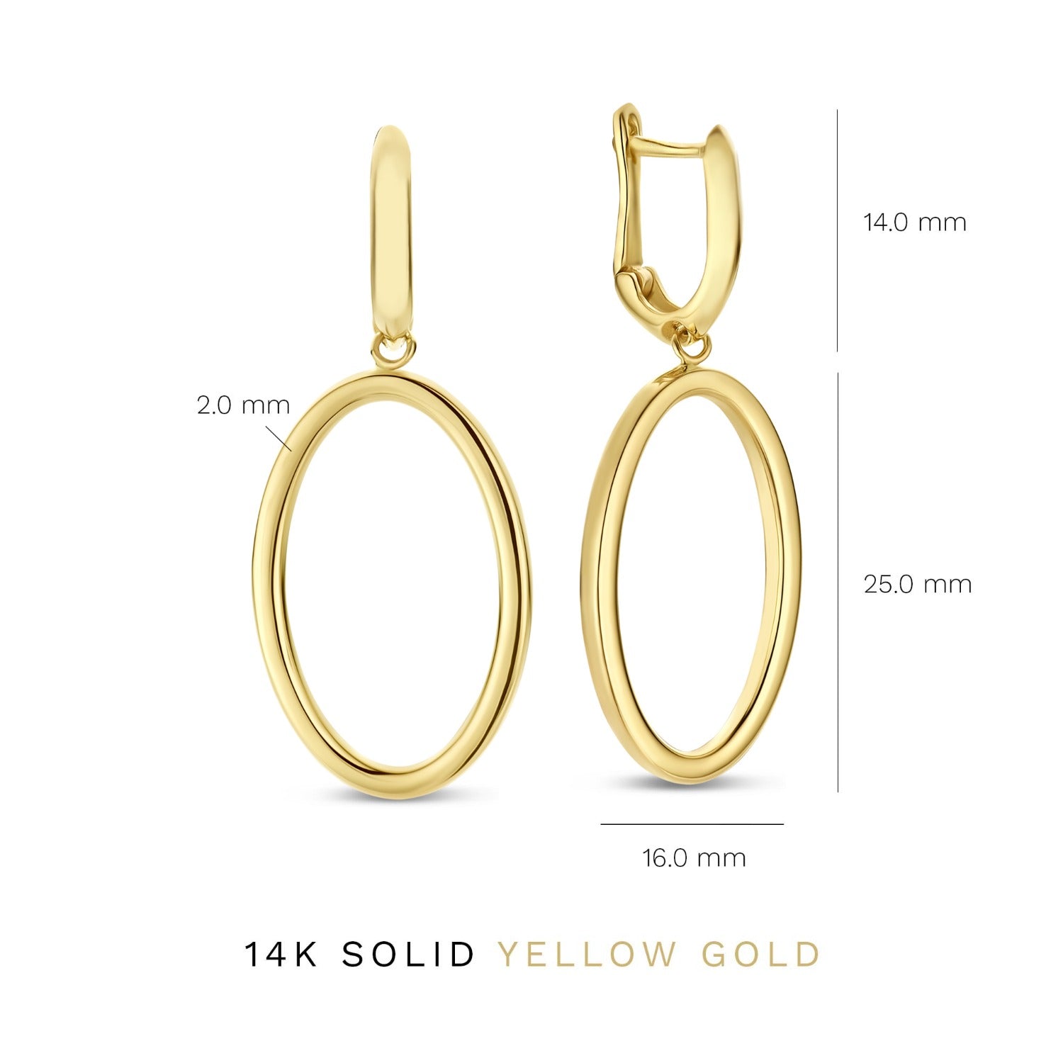 Isabel Bernard Aidee Annette 14 Carat Golden Schakel Drop earrings IB360236
